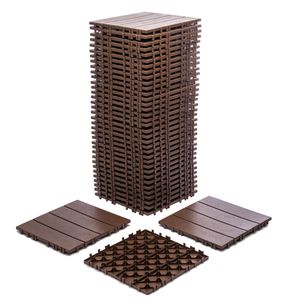 กระเบื้องพลาสติกแบบประกบกันได้ 68 ชิ้น ขนาด 11.42"x11.42" ทนทานเป็นพิเศษ พื้นที่ 61.60 ตารางฟุต สำหรับปูพื้นภายนอก กันน้ำ ทนทุกสภาพอากาศ - Product Image 5
