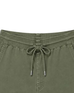 Pantalones Cortos Bermuda Casuales para Hombre, Color Verde Oliva, Personalizados, con Cordón, Ligeros, de Corte Holgado, Mezcla de Algodón, para Playa - Product Image 5