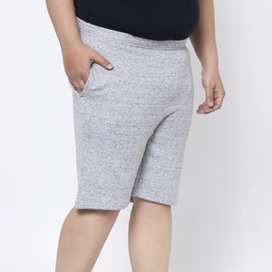 Pantalones Cortos Bermuda de Punto Satinado Gris para Hombre, con Bolsillos, Cintura Elástica, Estilo Casual, Corte Medio, Tejido Transpirable de Poliéster/Algodón - Product Image 2