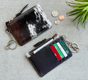 Unisex Genuine Leather Cowhide Zipper <b>Wallet</b> With Multi-<b>Card</b> Slots Animal Print Minimalist Style Short <b>Card</b> Holder - Product Image 1