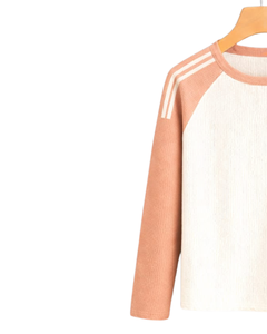 เสื้อยืดแขนยาวสีขาวพีชแบบแร็กแลนสำหรับผู้ชาย ผ้าริบ 100% คอตตอน คอกลม สไตล์ลำลอง เสื้อเบสบอล ผู้ผลิตและจำหน่าย OEM - Product Image 3