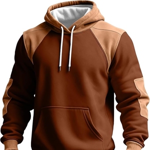 Sweat-shirt à capuche pour homme 100% coton, manches raglan, couleur unie, pull décontracté respirant 370g, coupe ample pour l'hiver - Product Image 1