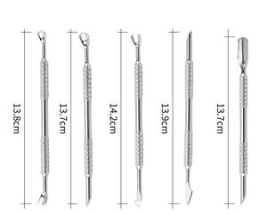 Pousse-cuticules chirurgical Morje en acier inoxydable à double extrémité pour manucure, réutilisable, double usage, avec poignée texturée - Product Image 6