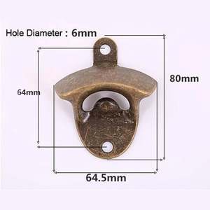 Décapsuleur mural en laiton gravé au laser sur mesure, en fonte, sérigraphié, plaqué or, style art populaire, avec mousqueton sonore - Product Image 5