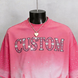 Hoodie personnalisé de qualité supérieure, effet délavé soleil et strass, impression sérigraphique premium, 100% coton, unisexe. - Product Image 6