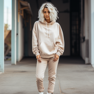 Sweat à capuche surdimensionné, doux et confortable, de haute qualité, épais, décontracté / en coton - Product Image 4