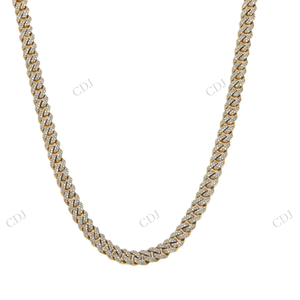 Collier Hip-Hop pour Homme en Argent Sterling Plaqué Or, Chaîne Cubaine Moissanite Entièrement Sertie de 6MM et 20 Pouces - Product Image 2