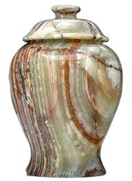 Urna de mármol de ónix verde, urnas de cremación de ónix para cenizas, urnas para cenizas humanas de ónix - Product Image 2