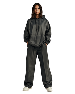 Conjunto Deportivo Informal de Dos Piezas para Mujer, Sudadera Holgada de Nailon y Pantalones Anchos, Estilo Urbano - Product Image 4