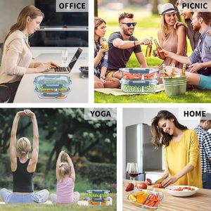 10 Confezioni di Contenitori Ermetici per Pranzo da 30oz, 2 Scomparti, in Vetro, con Coperchi, Adatti al Microonde, per Conservazione Alimenti - Product Image 5