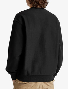 Sweat-shirt noir à col ras du cou pour homme, en molleton épais, avec col à points en V, coupe ample à épaules tombantes, style décontracté streetwear automne - Product Image 3