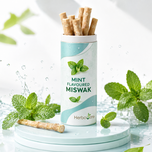 Palillo de higiene dental herbal Miswak con sabor a menta, hecho de madera natural de Miswak con sabor a menta para dientes saludables y cuidado diario de las encías. - Product Image 5