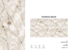 กระเบื้องพอร์ซเลนลายแกะสลักดีไซน์หรูหรา ขนาด 600x1200 มม. กระเบื้องแผ่นใหญ่ สำหรับใช้ในบ้าน สำนักงาน และเชิงพาณิชย์ - Product Image 2