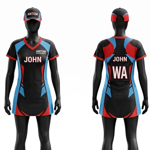 Robe de netball personnalisée sublimée, uniforme d'équipe pour femmes, vêtements de sport respirants en polyester avec impression de nom, numéro et logo, service OEM - Product Image 1