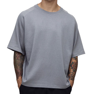 T-shirt col rond uni pour homme, personnalisable avec logo, 100% coton épais, streetwear, mode été USA, marque privée, OEM, ODM - Product Image 3