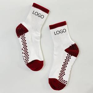 Custom Pilates Grip Socks Non <b>Slip</b> Yoga Ballet Barre Socks Women Crew-Length Standard Thickness Knitted Sports Socks - Product Image 1