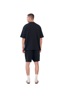 Wholesale Bulk Men's Oversized T-Shirt Shorts <b>Sets</b> 100% Cotton <b>Knitted</b> Fabric Digital Printed Letter Pattern Summer Casual Wear - Product Image 4