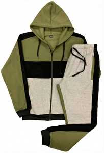 Nouvel ensemble de survêtement polaire chaud pour homme, avec blocs de couleur, pour l'hiver, comprenant un sweat à capuche et un pantalon de jogging, tenue de sport décontractée pour homme - Product Image 4