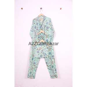 Elegante y Romántico Conjunto de Pijama de 2 Piezas para Mujer, 100% Algodón, Suave y Transpirable, Estampado Floral, Mangas Largas, Otoño Verano - Product Image 6