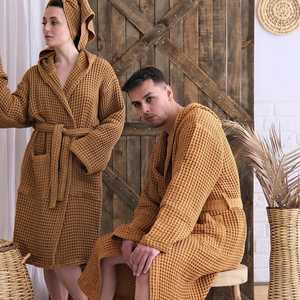 Albornoz de Lujo Unisex de Algodón Orgánico 100% Algodón, Suave y Absorbente, Ropa de Casa Premium y Cómoda - Product Image 1