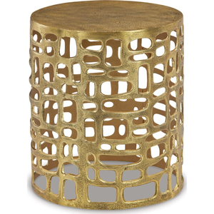 Taburete Cilíndrico de Metal Dorado Estilo Americano, Muebles Contemporáneos para el Hogar, Decoración Hecha a Mano para Sala de Estar - Product Image 6