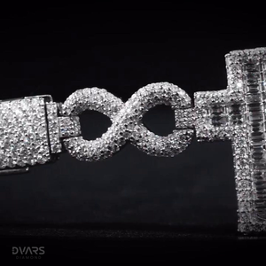Pulseras de Moissanita VVS1 con Cruz Infinita, Pasan la Prueba del Diamante, Plata de Ley 925, Joyería de Lujo Certificada, Estilo Hip Hop Bling Iced - Product Image 4