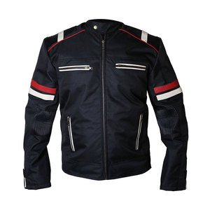 Blouson de moto unisexe en cuir noir respirant coupe-vent avec col montant et fermeture éclair, coupe classique, style décontracté hiver - Product Image 4
