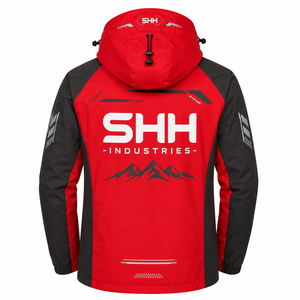 Custom <b>Men</b> Waterproof Outdoor <b>Jacket</b> Hooded Windbreaker <b>Lightweight</b> Hiking <b>Rain</b> <b>Jacket</b> Windproof Sportswear Custom Logo OEM - Product Image 2