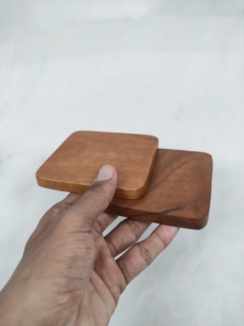 Sous-verres en bambou et résine vierges, personnalisables, écologiques, épaisseur 10 mm, carrés et ronds, pour boissons, vente en gros - Product Image 2