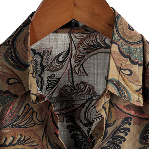 เสื้อเชิ้ตผู้ชายสไตล์ฮาวาย ลายทาง แขนสั้น ลำลอง ปกคอพับ ระบายอากาศได้ดี ผ้าป๊อปลินสำหรับฤดูร้อน ผลิตจากโพลีเอสเตอร์ - Product Image 5