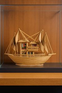 Modèle de bateau en bois décoratif, décoration côtière, bateau artisanal |   Pièce nautique artisanale pour salon, bureau, table, étagère et cadeau - Product Image 5