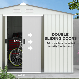 Capanno da Giardino Moderno per Esterni, Grande Casetta Porta Attrezzi Industriale in PVC Ecologico e Acciaio Zincato Impermeabile, Ideale per Riporre Biciclette - Product Image 5