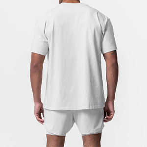 T-shirt décontracté oversize noir en polyester tricoté à col rond et manches courtes pour homme, 220 grammes, anti-rétrécissement, imprimé sérigraphié - Product Image 4