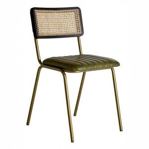 Silla Moderna Tapizada para Hotel con Estructura Metálica, Patas Cónicas, Respaldo Abierto, Diseño de Mediados de Siglo, para Uso en Interiores - Product Image 1
