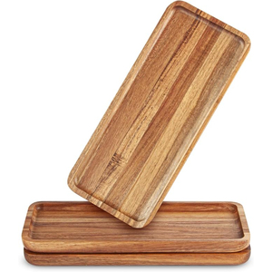 Bandeja ovalada de madera maciza natural para servir, plato decorativo para charcutería, queso, aperitivos, frutas y desayunos. - Product Image 3
