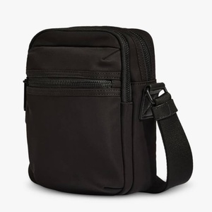 Bolso Bandolera de Cuero Negro de Alta Calidad con Correa Ajustable, Bolsillo Frontal con Cremallera, Logotipo Personalizado, Proveedor al por Mayor - Product Image 2