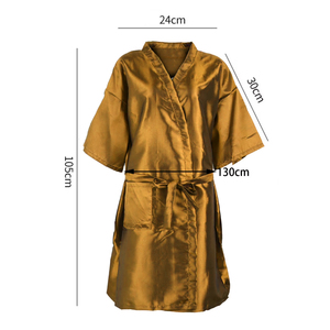 Al por mayor con MOQ bajo: Bata de peluquería profesional de poliéster, ecológica, impermeable, ligera y sedosa - Product Image 4