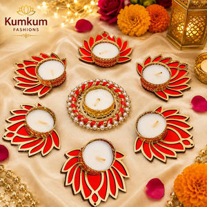 New Arrival Handmade Lotus Rangoli Tealight <b>Candle</b> Holder Set Metal Diwali Pooja Home Decor Wedding Return Gift Favors - Product Image 1