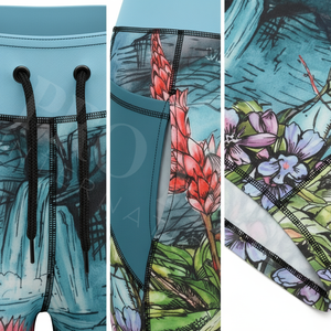 Shorts de sport imprimés taille haute avec logo personnalisé, séchage rapide, pour yoga, gym, course à pied, fitness, avec poches, extensibles, style cycliste - Product Image 4