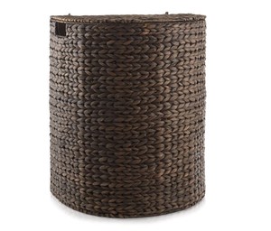 Natural Water Hyacinth Laundry Basket Corner <b>Hamper</b> with Lid Handwoven Straw Toy Clothes Storage Bin Home Organization Bulk - Product Image 5