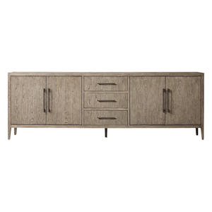 Aparador Contemporáneo de Teca Sólida con Cuatro Puertas y Tres Cajones, Amplio Gabinete de Almacenamiento con Orificio para Cables, para Hogares y Hoteles de Lujo - Product Image 4