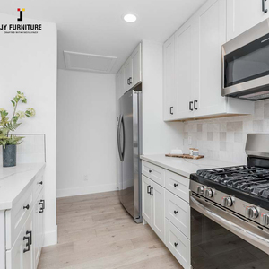 JY Vietnam ventas directas de gama alta estilo europeo blanco Shaker RTA gabinetes de cocina moderna con encimera de mármol - Product Image 4