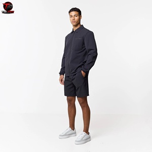 Conjunto Deportivo para Hombre con Capucha, Chaqueta Ligera con Cierre Completo y Pantalones Cortos de Color Sólido, Ropa Deportiva de Secado Rápido para Primavera, Conjunto de Pantalones Cortos de Nailon - Product Image 4