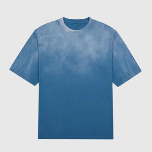T-shirt décontracté en coton 100% pour homme, avec logo sur le devant, effet délavé, tricoté, écologique - Product Image 1