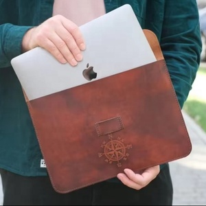 Housse en cuir de vachette véritable pour ordinateur portable, housse de protection pour MacBook Pro 14 pouces, grande capacité, nouvel ordinateur portable en cuir véritable - Product Image 1