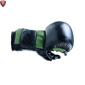 Guantes de Sparring de Piel Sintética PU de Primera Calidad SUMROOS, Diseño de Dedos Abiertos, Correa de Muñeca Ajustable con Cierre de Gancho y Bucle, Artes Marciales, Boxeo - Product Image 4