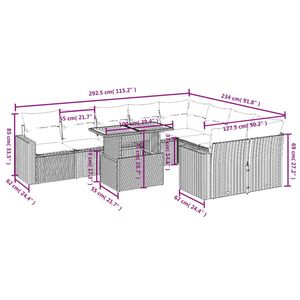 Canapé de jardin à coussins gris foncé avec mobilier d'extérieur élégant en rotin gris - Product Image 3