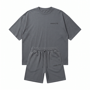 Ensemble de vêtements de sport pour hommes de haute qualité personnalisés pour l'été, short de course uni, t-shirt à manches courtes, ensemble pour hommes - Product Image 4