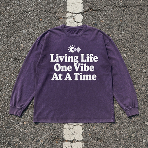 OEM Women's Summer Loose Long Sleeve Streetwear T-Shirt Custom Graphic Heat-Transfer Printed Heavy Cotton <b>Drop</b> Shoulder - Product Image 1