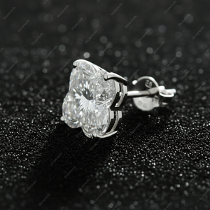 Elegant Four-Prong Cushion Cut Moissanite <b>Stud</b> Earrings - Product Image 3